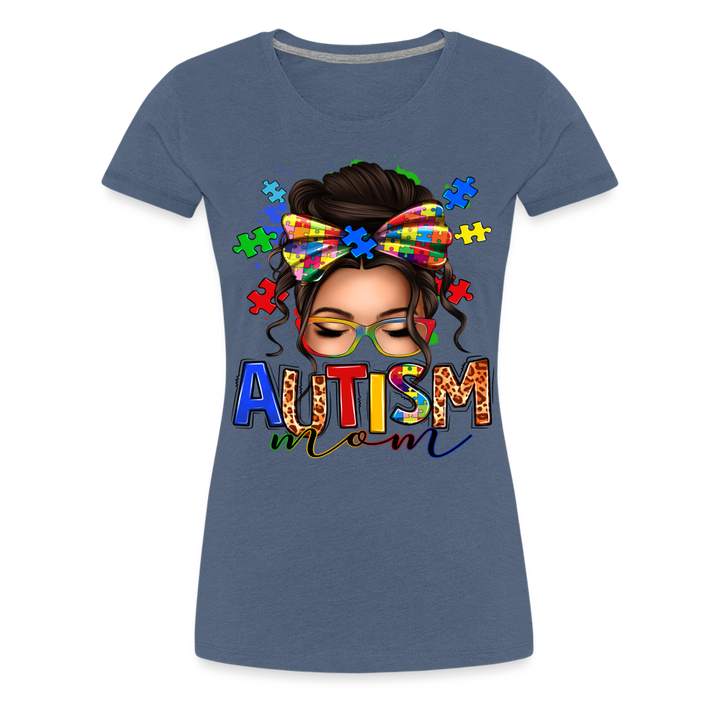 Autism Mom Women’s Premium Shirt - heather blue