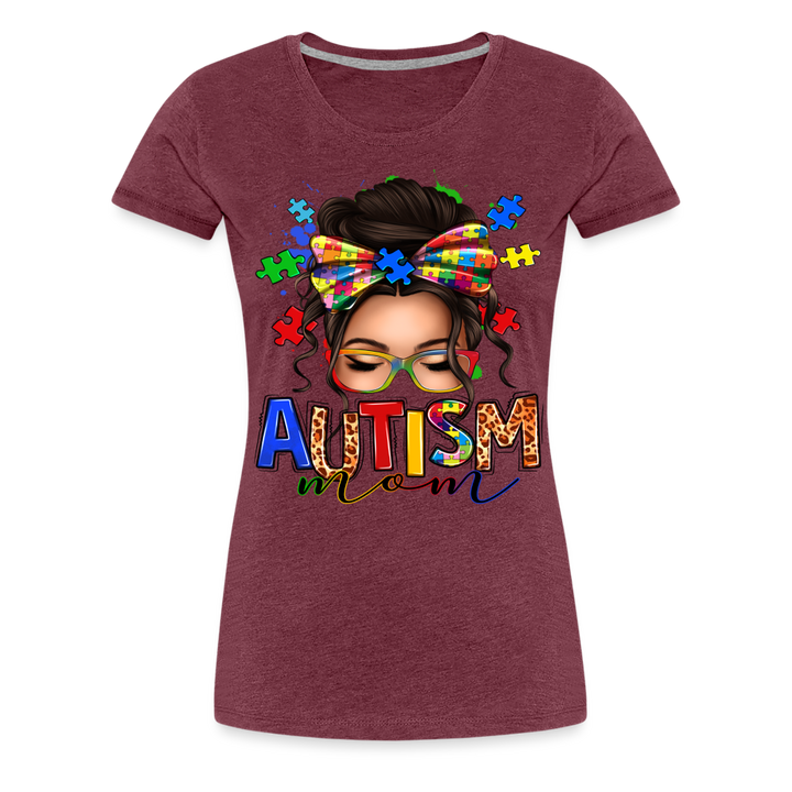 Autism Mom Women’s Premium Shirt - heather burgundy