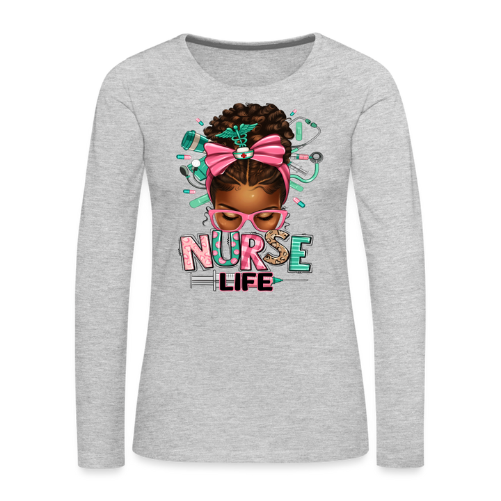 Nurse Life Women's Premium Long Sleeve Shirt - heather gray