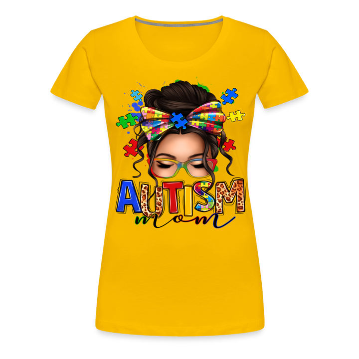 Autism Mom Women’s Premium Shirt - sun yellow