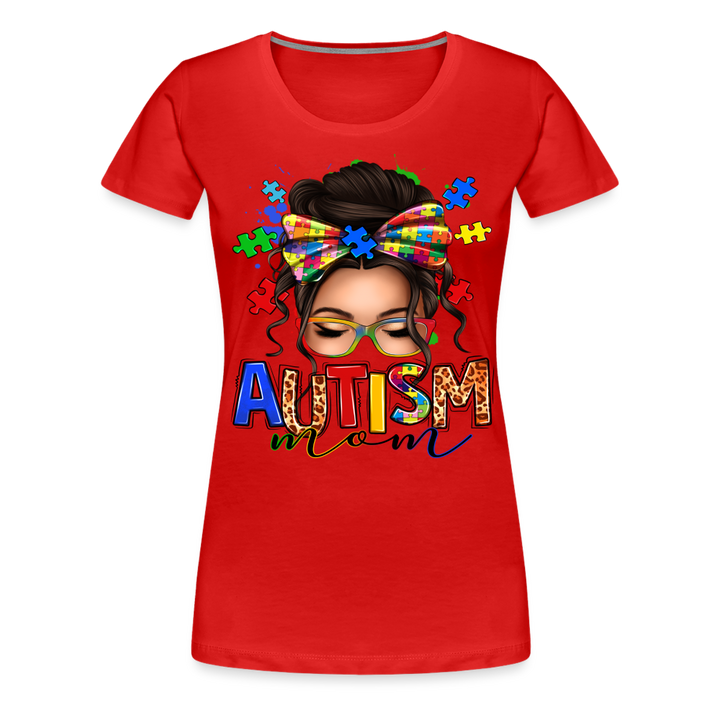 Autism Mom Women’s Premium Shirt - red