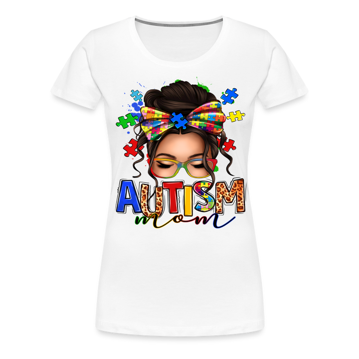 Autism Mom Women’s Premium Shirt - white