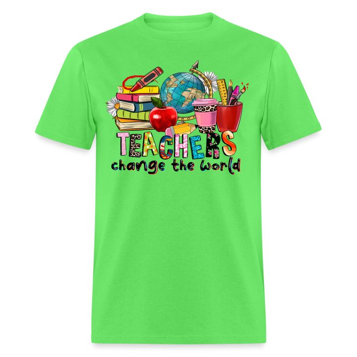 Teachers Change the World Unisex Shirt - kiwi